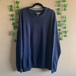 EDDIE BAUER LONG SLEEVE SOLID NAVY BLUE CREWNECK CASUAL WINTER PULLOVER SWEATER